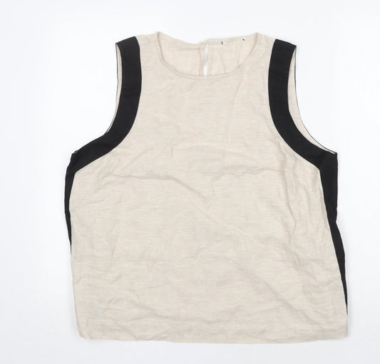 Womens UK Size 16 Preworn Beige Basic Tank