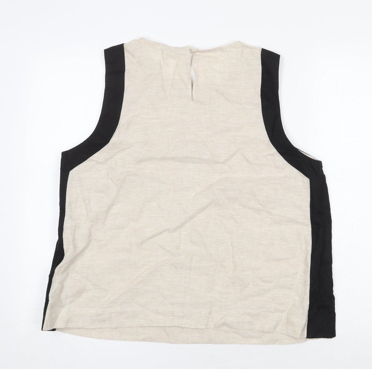 Womens UK Size 16 Preworn Beige Basic Tank