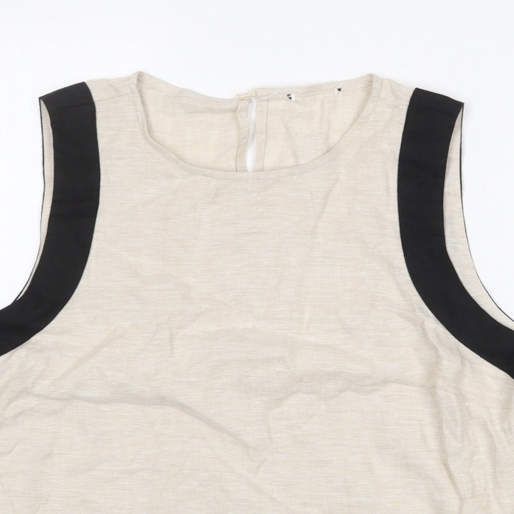 Womens UK Size 16 Preworn Beige Basic Tank