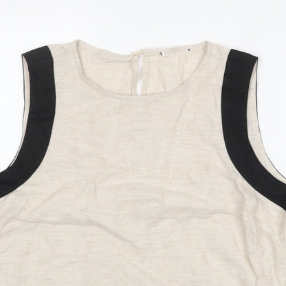 Womens UK Size 16 Preworn Beige Basic Tank