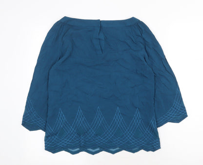 Womens UK Size 10 Warehouse Green Basic Blouse