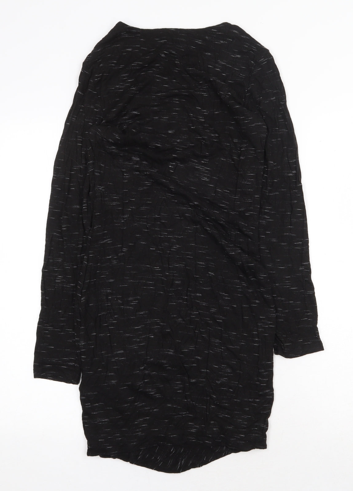 H&M Womens Black Viscose A-Line Size S Boat Neck Pullover