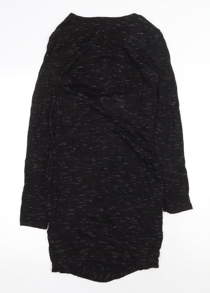H&M Womens Black Viscose A-Line Size S Boat Neck Pullover
