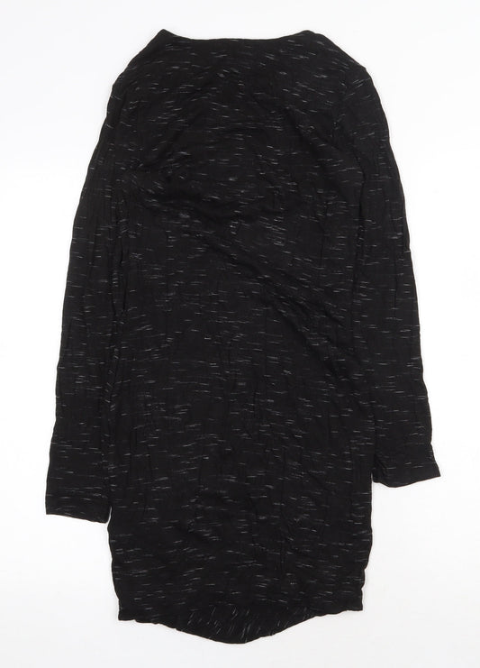 H&M Womens Black Viscose A-Line Size S Boat Neck Pullover