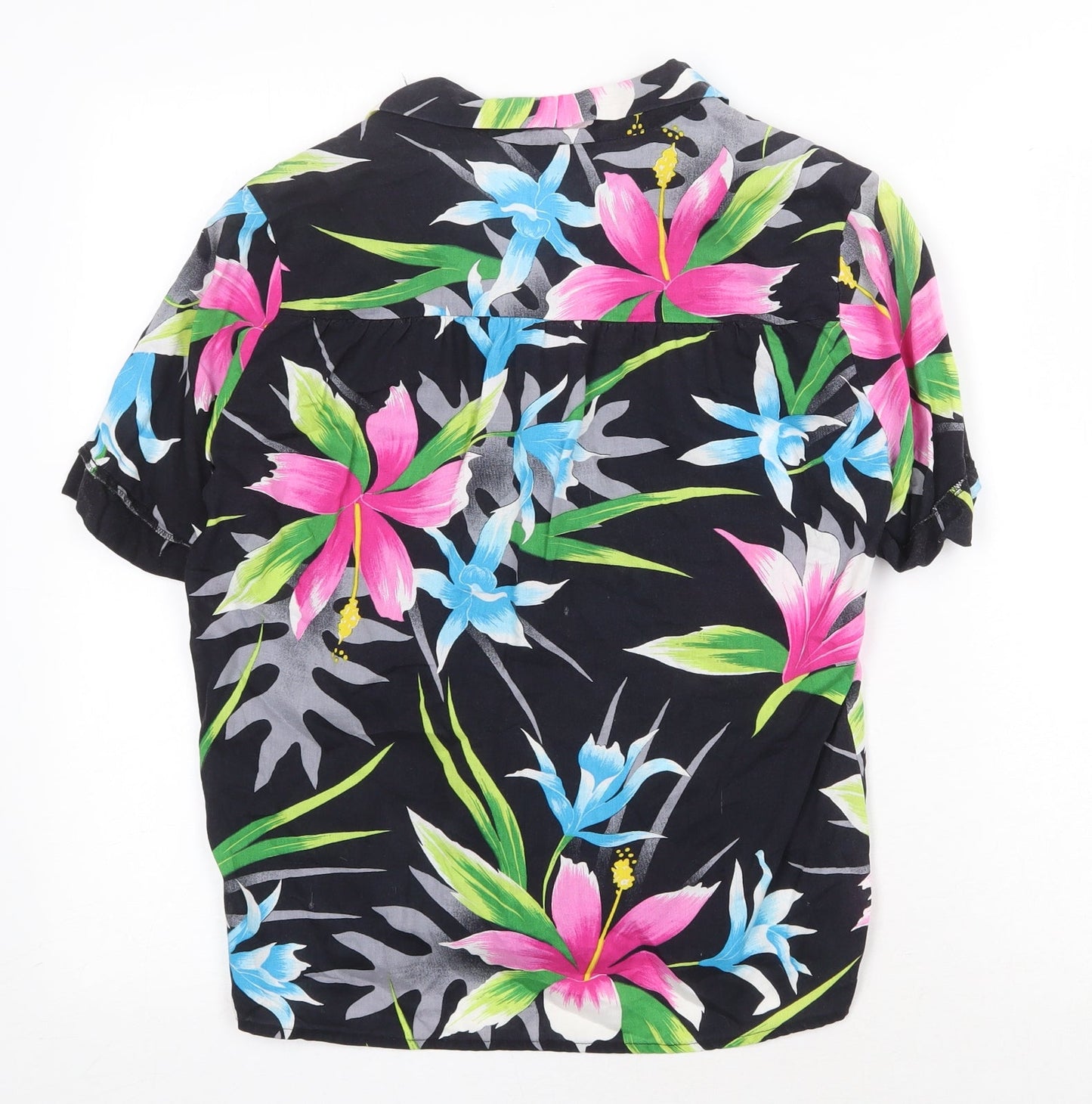 That's It California Womens Multicoloured Floral Polyester Basic Button-Up Size S Collared