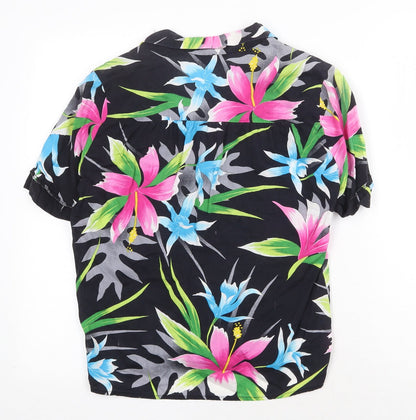 That's It California Womens Multicoloured Floral Polyester Basic Button-Up Size S Collared