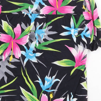 That's It California Womens Multicoloured Floral Polyester Basic Button-Up Size S Collared