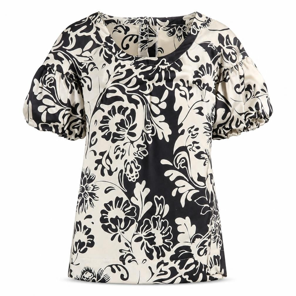 Marks and Spencer Womens Black Floral Polyester Shift Size 12 Boat Neck Button