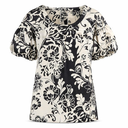 Marks and Spencer Womens Black Floral Polyester Shift Size 12 Boat Neck Button