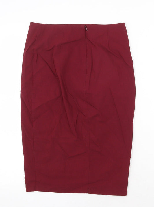 ASOS Womens Red Viscose Straight & Pencil Skirt Size 21 in Zip