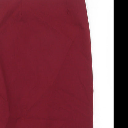 ASOS Womens Red Viscose Straight & Pencil Skirt Size 21 in Zip