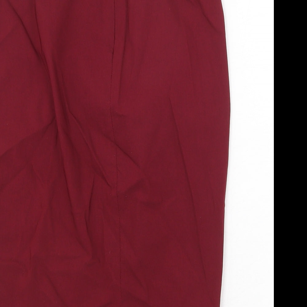 ASOS Womens Red Viscose Straight & Pencil Skirt Size 21 in Zip