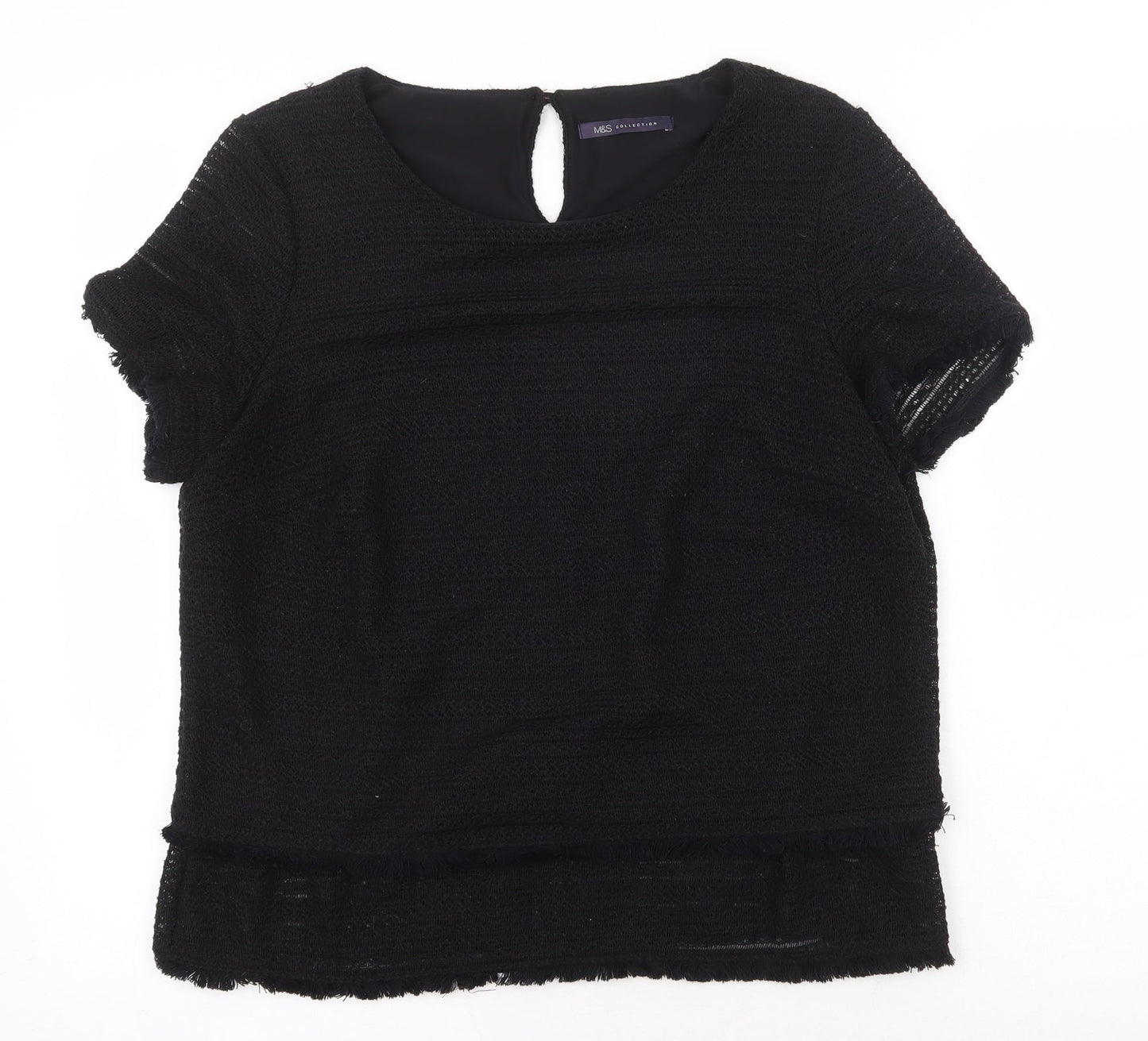 Womens UK Size 12 Marks and Spencer Black Basic T-Shirt
