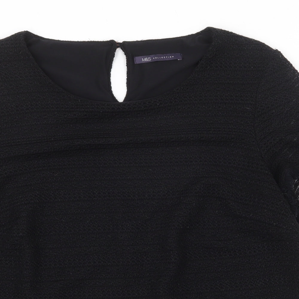 Womens UK Size 12 Marks and Spencer Black Basic T-Shirt