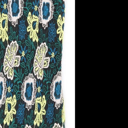 Julien Macdonald Womens Multicoloured Floral Polyester Sheath Size 8 V-Neck Zip