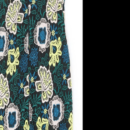 Julien Macdonald Womens Multicoloured Floral Polyester Sheath Size 8 V-Neck Zip