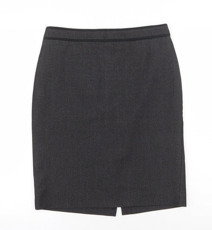 MNG Womens Grey Polyester Straight & Pencil Skirt Size 10 Zip