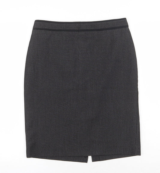 MNG Womens Grey Polyester Straight & Pencil Skirt Size 10 Zip
