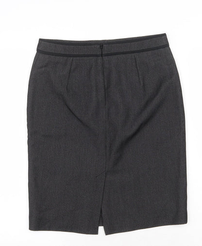 MNG Womens Grey Polyester Straight & Pencil Skirt Size 10 Zip