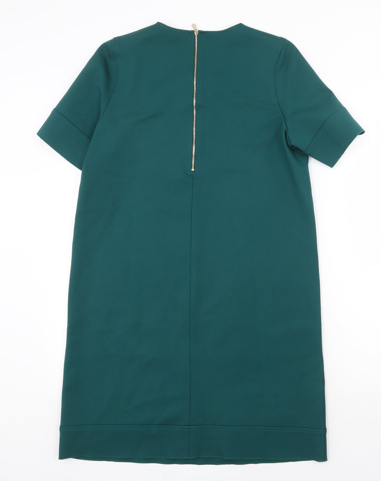 Gerard Darel Womens Green Viscose Shift Size 10 Round Neck Zip