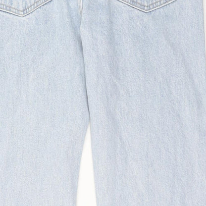 Marks and Spencer Mens Blue Cotton Straight Jeans Size 40 in L33 in Regular Button - Long Leg