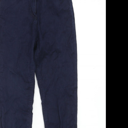 Marks and Spencer Girls Blue Cotton Skinny Jeans Size 10-11 Years Regular Button