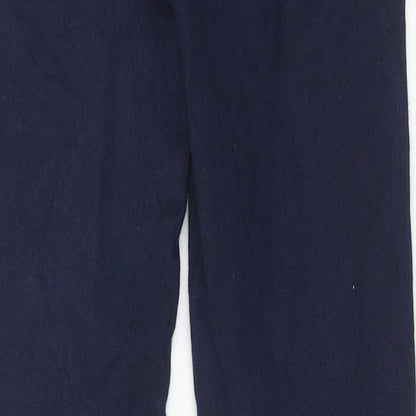 Marks and Spencer Girls Blue Cotton Skinny Jeans Size 10-11 Years Regular Button