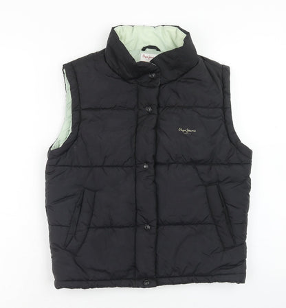 Pepe Jeans Womens Black Gilet Waistcoat Size M Zip