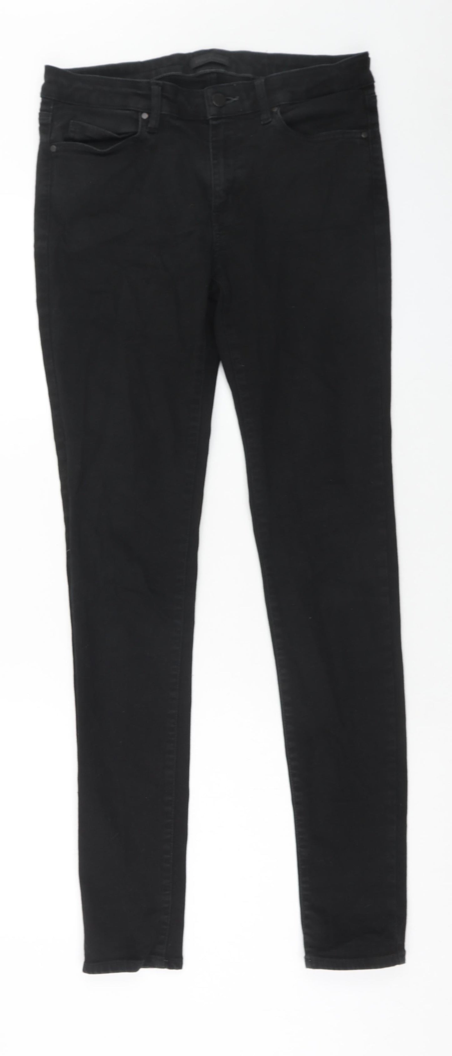 Uniqlo Womens Black Cotton Skinny Jeans Size 28 in L33 in Regular Button