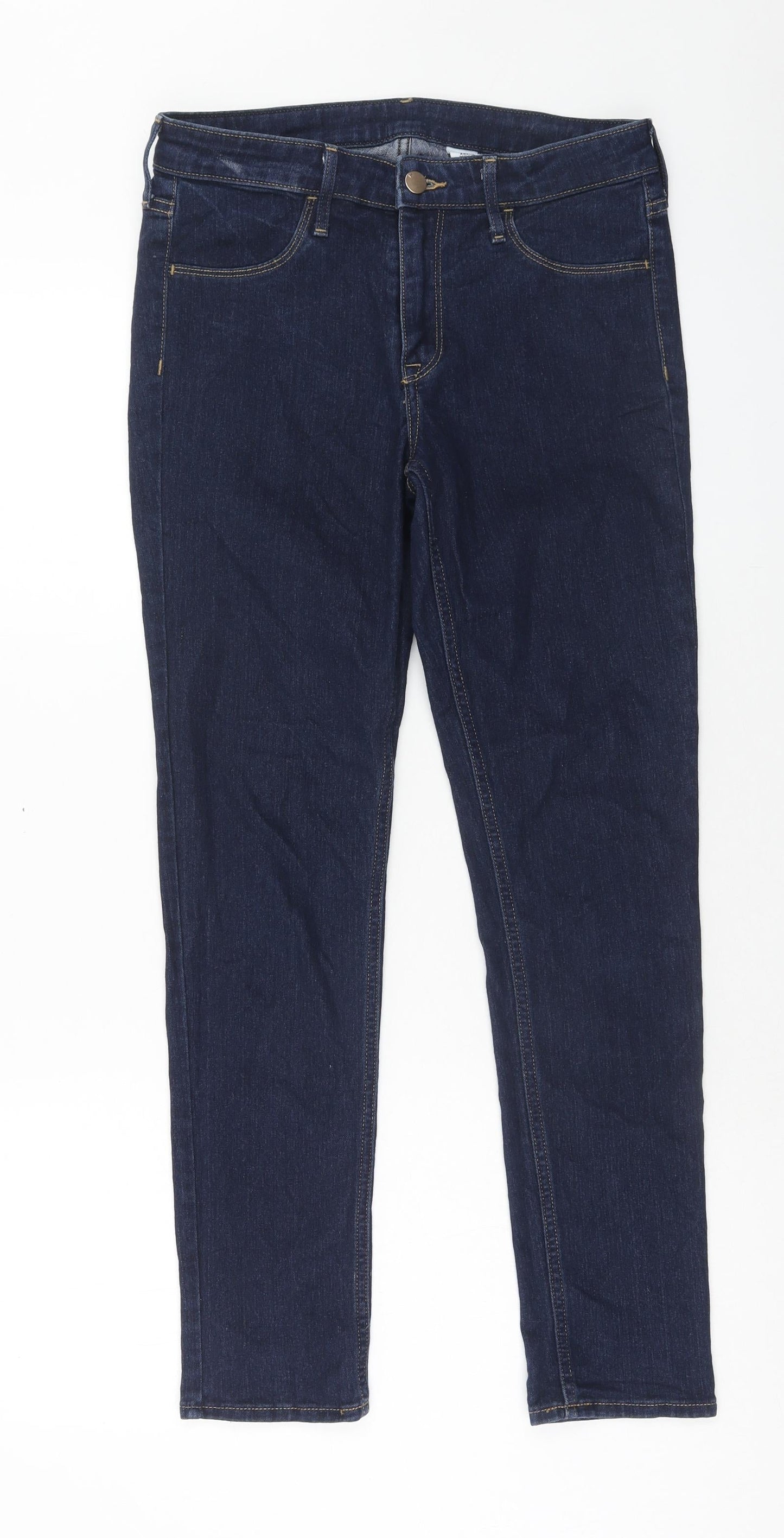 Womens UK Size 27 in H&M Regular Fit Skinny Blue Jeans