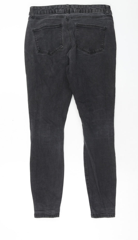 Denim & Co. Womens Black Cotton Skinny Jeans Size 12 Regular Zip