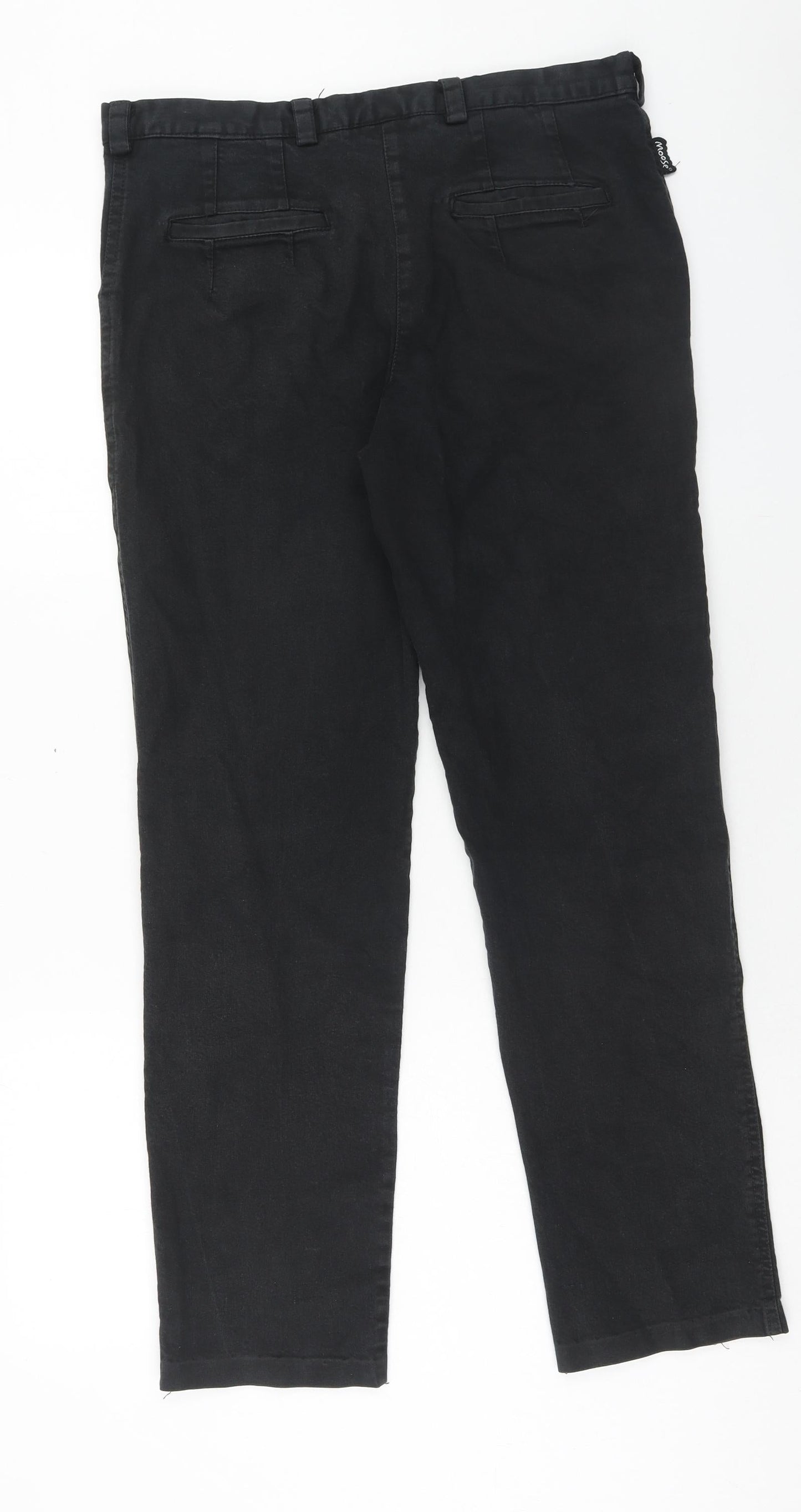 Womens UK Size 14 Moose Regular Fit Dress Pants Black Trousers