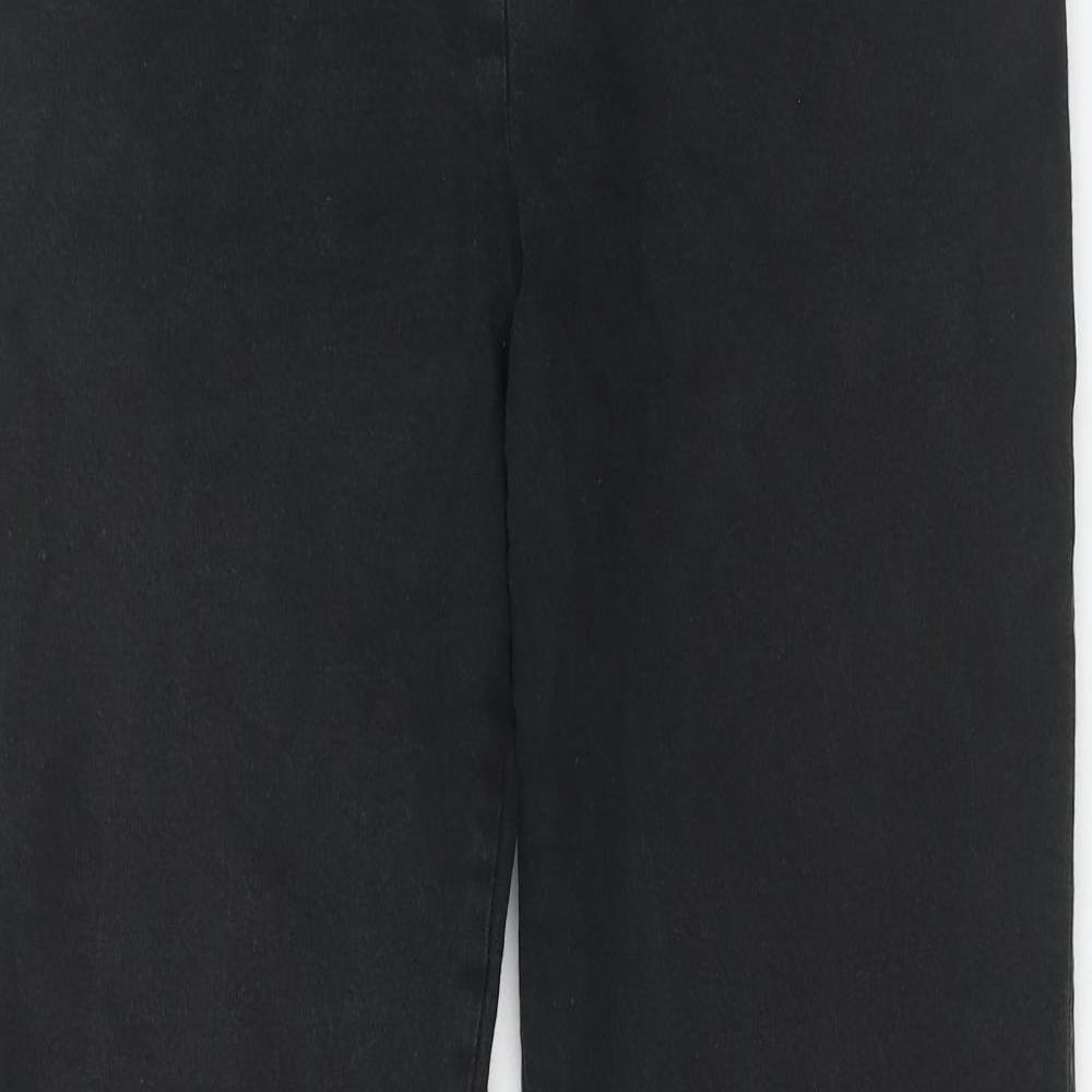 Womens UK Size 14 Moose Regular Fit Dress Pants Black Trousers