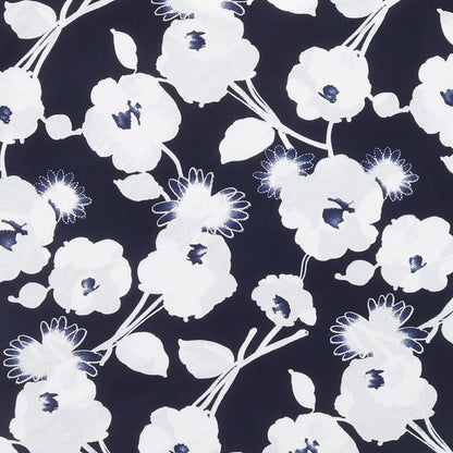 Hongyu Womens Blue Floral Polyester Basic T-Shirt Size L Round Neck
