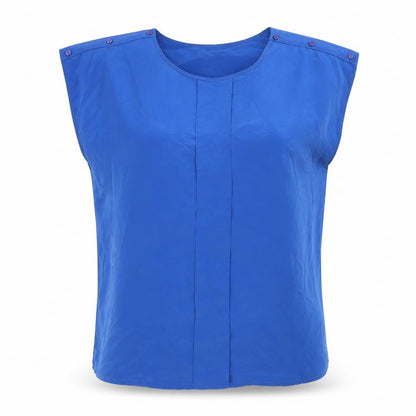 MIA Womens Blue Polyester Basic Tank Size 12 Round Neck