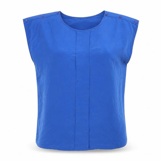 MIA Womens Blue Polyester Basic Tank Size 12 Round Neck