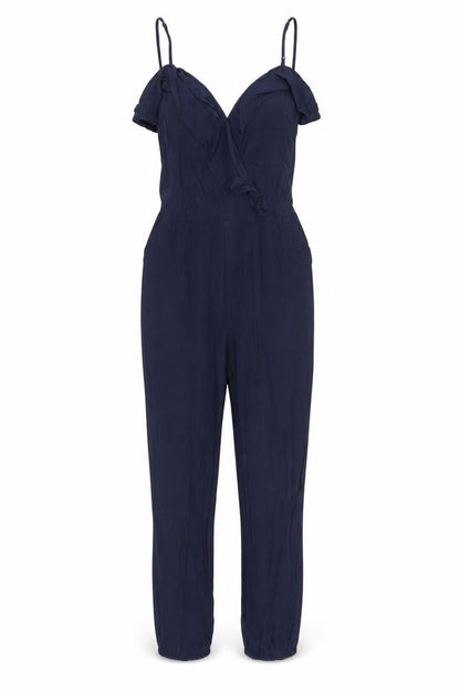 Womens UK Size 8 Warehouse One-Piece Black Jumpsuit