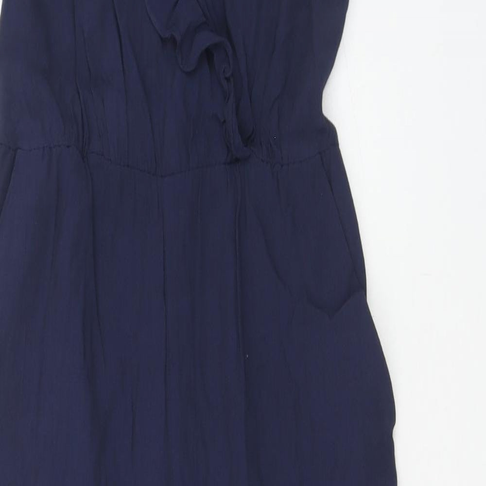 Warehouse Womens Black Viscose Jumpsuit One-Piece Size 8 Zip