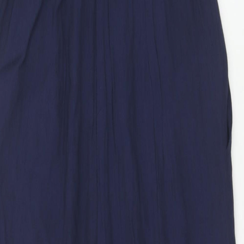 Warehouse Womens Black Viscose Jumpsuit One-Piece Size 8 Zip