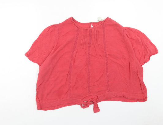 Womens UK Size 22 Monsoon Pink Cropped T-Shirt