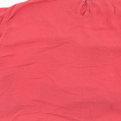Womens UK Size 22 Monsoon Pink Cropped T-Shirt