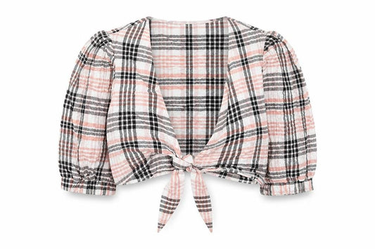 Womens UK Size S Urban Outfitters Pink Cropped Blouse