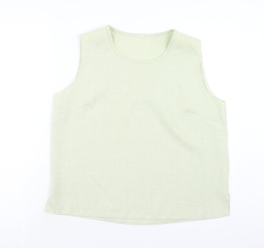 Womens UK Size M Preworn Green Basic Tank