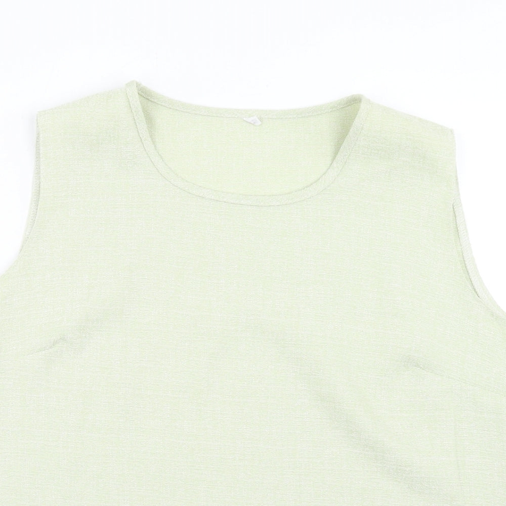 Womens UK Size M Preworn Green Basic Tank