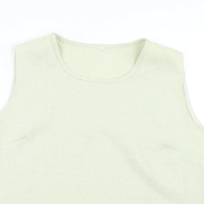 Womens UK Size M Preworn Green Basic Tank