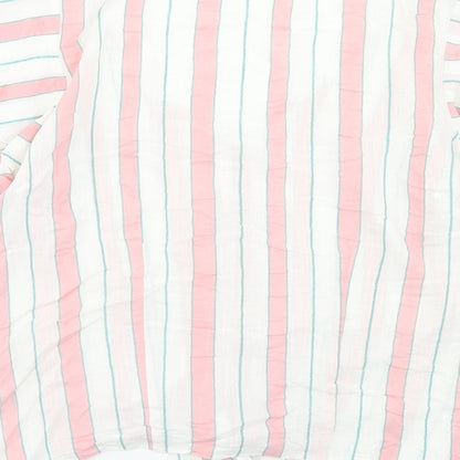 Papaya Womens Multicoloured Striped Viscose Basic Blouse Size 8 V-Neck - Tie Front