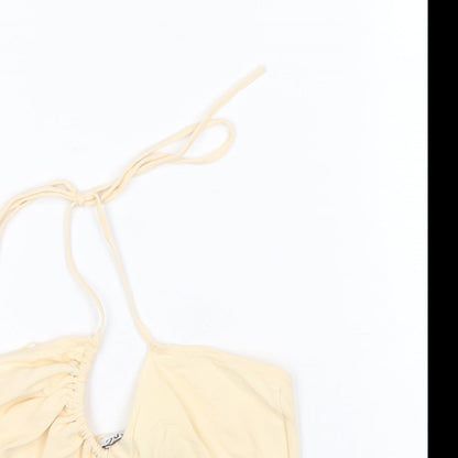 Womens UK Size M Zara Beige Basic Tank