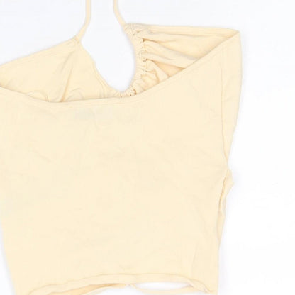 Womens UK Size M Zara Beige Basic Tank