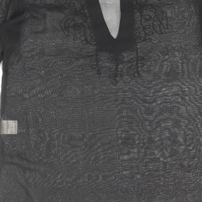 Atmosphere Womens Black Polyester Shift Size 10 V-Neck Pullover - Beach Cover up