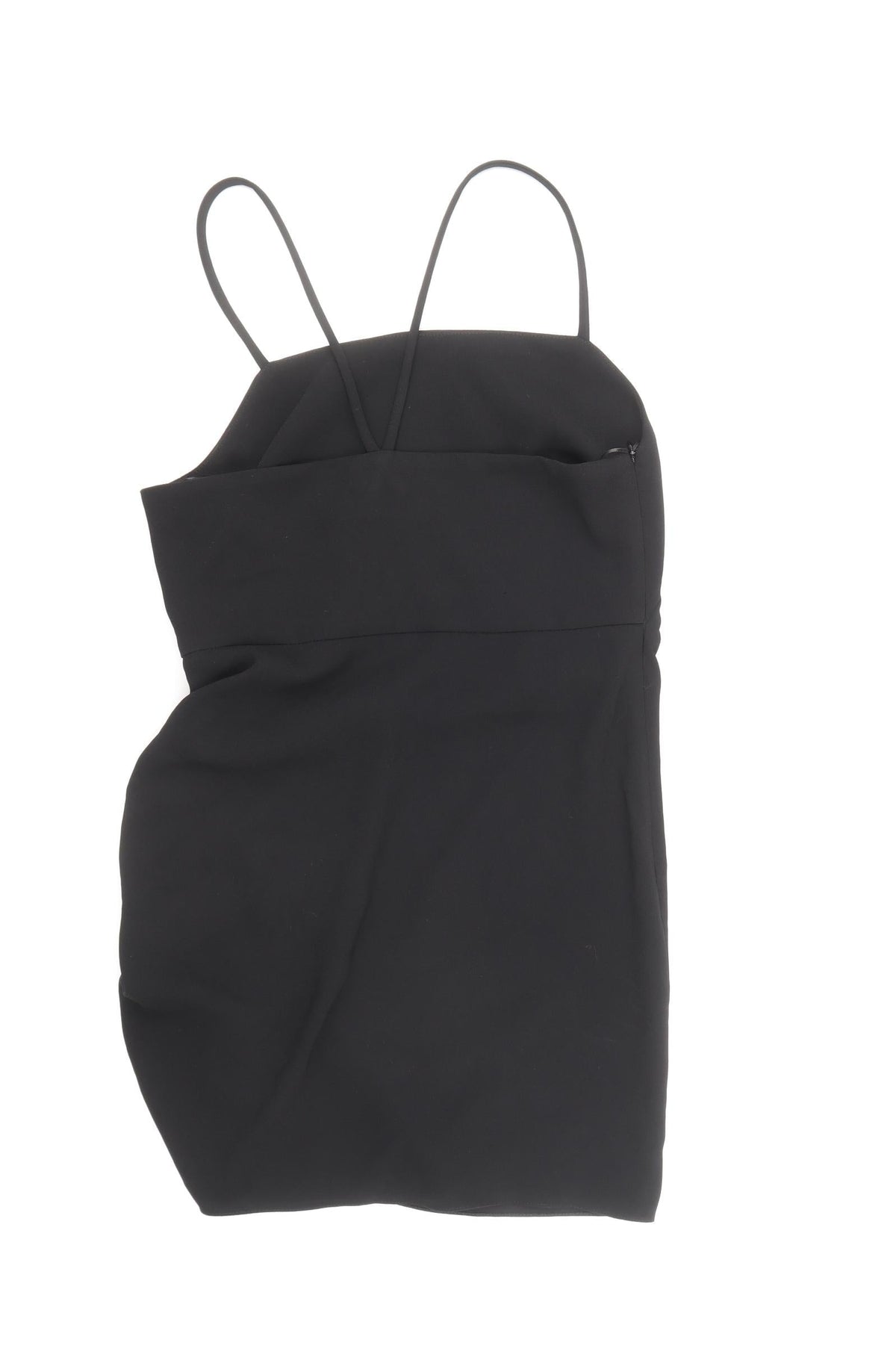Zara Womens Black Polyester Slip Dress Size M Square Neck Pullover